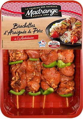 Brochettes d’araignée de porc à l’Andalouse x4 Madrange 600 g (4 brochettes), code 3273625834498