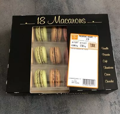 Assortiment 18 macarons Carrefour , code 3276550564447