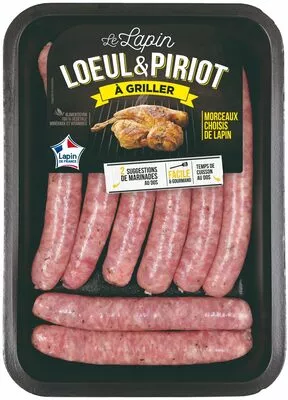 8 SAUCISSES DE LAPIN AUX HERBES DE PROVENCE Loeul et Piriot 0.400 kg, code 3277820077766