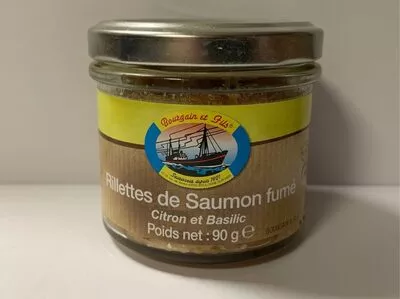 Rillettes de Saumon fumé, Citron et Basilic Bourgain et Fils 90 g, code 3284570001965