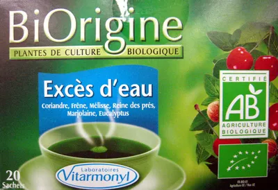 Excès d'eau (ou Elimination) BiOrigine BiOrigin 28 g (20 sachets de 1,4 g), code 3286011120082