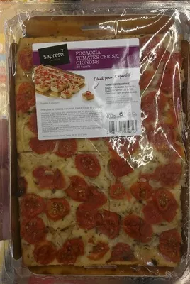 Focaccia Tomates Cerise, Oignons Sapresti 400 g, code 3287390074713