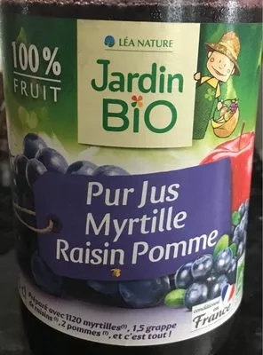 Pur jus Myrtille Raisin Pomme Jardin Bio , code 3289196100375