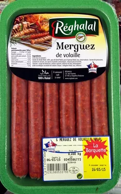 Merguez de volaille Réghalal 300 g, code 3291980533795