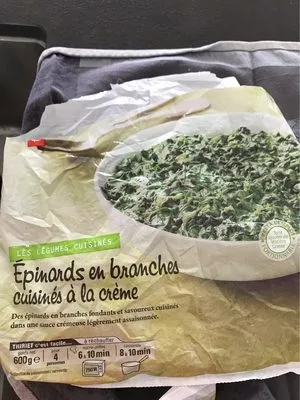 Epinards en branche à la creme Thiriet 600 g, code 3292590838553