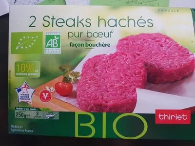 Steaks hachés biologiques,façon bouchère Thiriet 250 g e, code 3292590861896