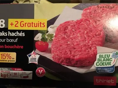 Steaks Hachés Pur Bœuf Façon Bouchère 15% Thiriet 1.250 kg e, code 3292590864064