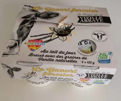 Yaourts fermiers brassés vanille La Ferme De la Vieille Abbaye 500 g (4x125g), code 3293630000152