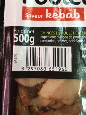 émincés de poulet cuit Id Halal 500 g, code 3295080651960