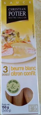 Sauce beurre blanc citron confit Christian Potier 150 g (3 x 50 g), code 3302762103218