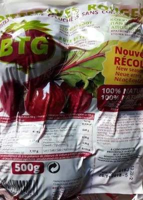 Betteraves rouges cuites BTG 500 g, code 3304360000166