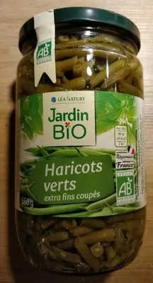 Haricots verts extra fins coupés bio Jardin Bio, LEA Nature 660 g, code 3307130801154