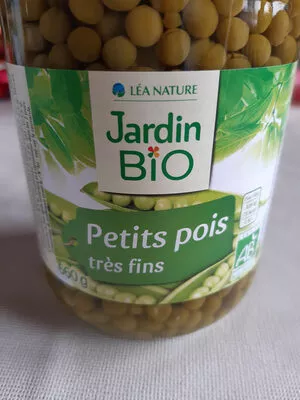 Petits pois Jardin Bio, Léa Nature 660 g (445 g égoutté), code 3307130803905