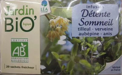 Infusion Détente Sommeil Jardin Bio Jardin Bio, LEA Nature 30 g (20 sachets de 1,5 g), code 3307132404803