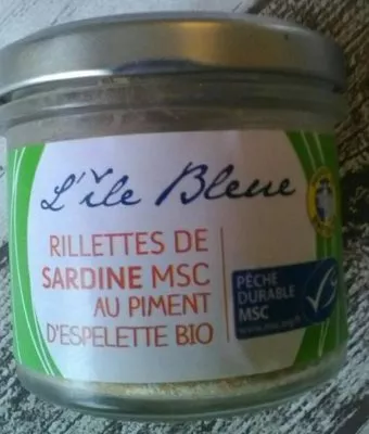 Rillettes de sardines MSC au piment d'Espelette bio L'Ile Bleue , code 3325815009565