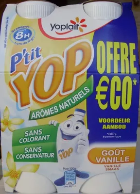 P'tit Yop, Goût Vanille (Offre €co) Yoplait 720 g (4 x 180 g), code 3329770041844