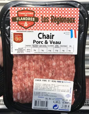 Chair Porc & Veau Charcuterie des Flandres 500 g, code 3336460001859