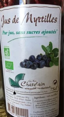 Jus de myrtilles J.M. Châtelain 75 cl, code 3338041001111