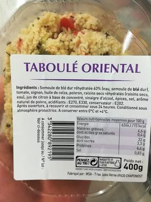 Taboulé oriental Ppx , code 3342280892195