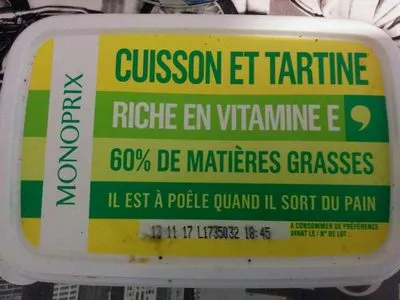 Cuisson et Tartine 60% MG Monoprix 500 g, code 3350030147273