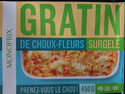 Gratin de choux-fleurs surgelé Monoprix 450 g, code 3350030160678