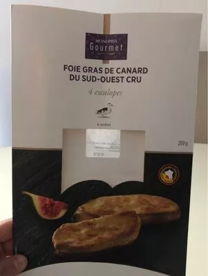 Foie gras de canard du Sud-Ouest cru Monoprix Gourmet, Monoprix 200 g, code 3350030187644