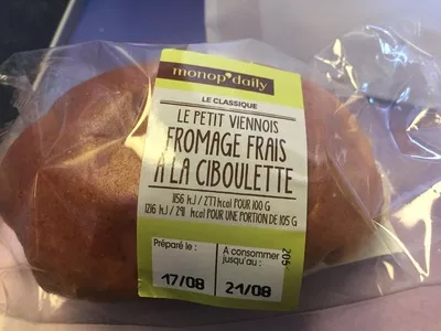 Le Petit Viennois Fromage Frais à la ciboulette monop'daily 105 g, code 3350030194055