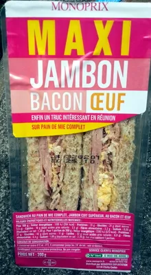 Maxi Jambon Bacon Oeuf Monoprix 200 g, code 3350030194840