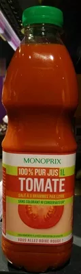 100 % Pur Jus Tomate Monoprix, Monoprix Exploitation, Groupe Casino 1 L e, code 3350031888724