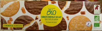 Sablés chocolat au lait Monoprix Bio, Monoprix 165 g, code 3350033118072