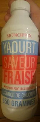 Yaourt saveur fraise Monoprix 850 g, code 3350033214033