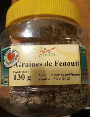 Graines de fenouil Saveurs et Épices, Apiha 130 g, code 3352394000652