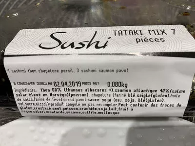 Sushi Tataki mixte 7pièces  80 g, code 3357190011963