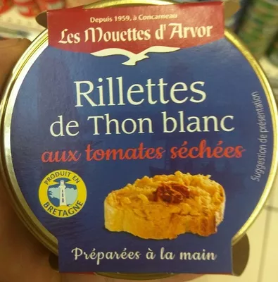 Rillettes de Thon Blanc aux tomates séchées Les Mouettes d'Arvor 125 g, code 3365629100010