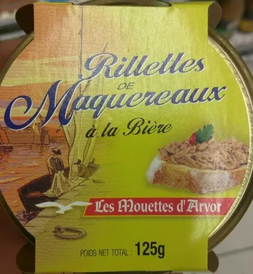 Rillettes de Maquereaux à la Bière Les Mouettes d'Arvor 125 g, code 3365629135012