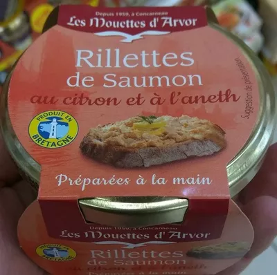 Rillettes de Saumon au citron et à l'aneth Les Mouettes d'Arvor 125 g, code 3365629180012