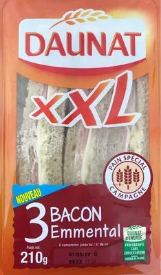 Daunat XXL bacon emmenthal Daunat 210 g, code 3367651007060