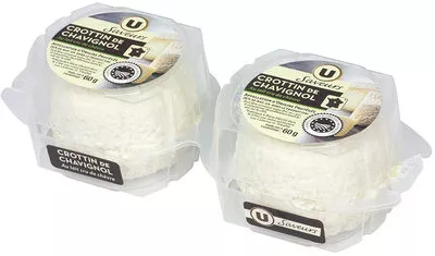 Crottin de Chavignol au lait cru AOP U Saveurs,  U 2 x 60 g, code 3368954301060