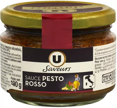 Sauce pesto rosso U Saveurs,  U 190 g, code 3368957099711