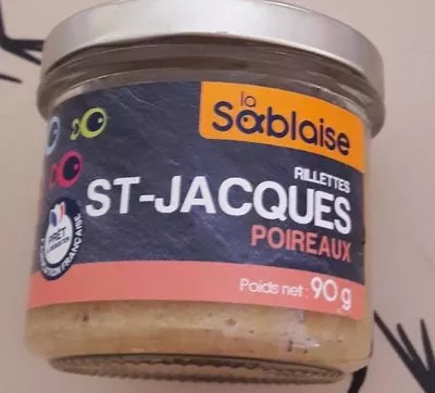 Rilletes St-Jacques poireaux, 90g La Sablaise 90 g, code 3375160004210