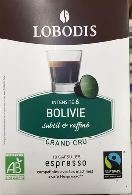 Capsules Espresso grand cru Bolivie Lobodis 10 dosettes, code 3376221113469