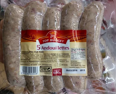 5 Andouillettes Top Budget 600 g, code 3410280053028