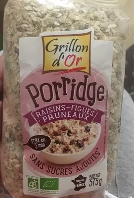 Porridge Raisins Figues Pruneaux Grillon d'Or 375 g, code 3421557101083