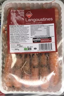 Langoustines entières crues surgelées Leader Price 500 g, code 3422540007085