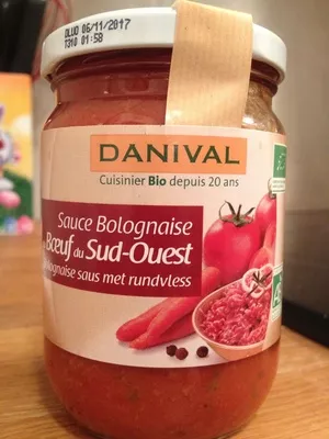 Sauce Bolognaise Bœuf du Sud-Ouest Danival 260 g, code 3431590006443