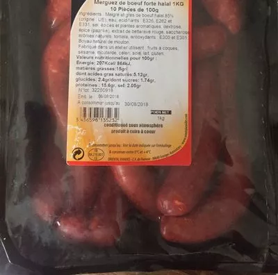 Merguez de boeuf Oriental Viandes 1 kg, code 3436598135232