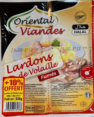 Lardon de volaille (Fumés) Oriental Viandes 220 g, code 3436598135768