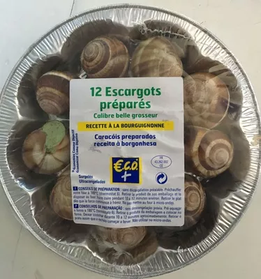 12 escargots préparés recette à la Bourguignonne Eco+ 89 g, code 3450970090414