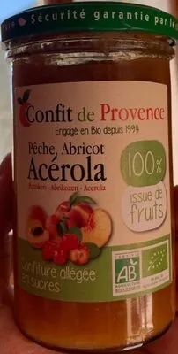 Confiture Abricot Pêche Acérola Confit de Provence , code 3452200060006