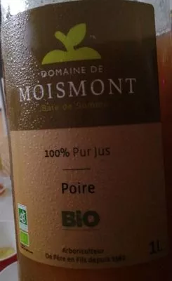 Pur jus poire bio Domaine de Moismont , code 3454687006539